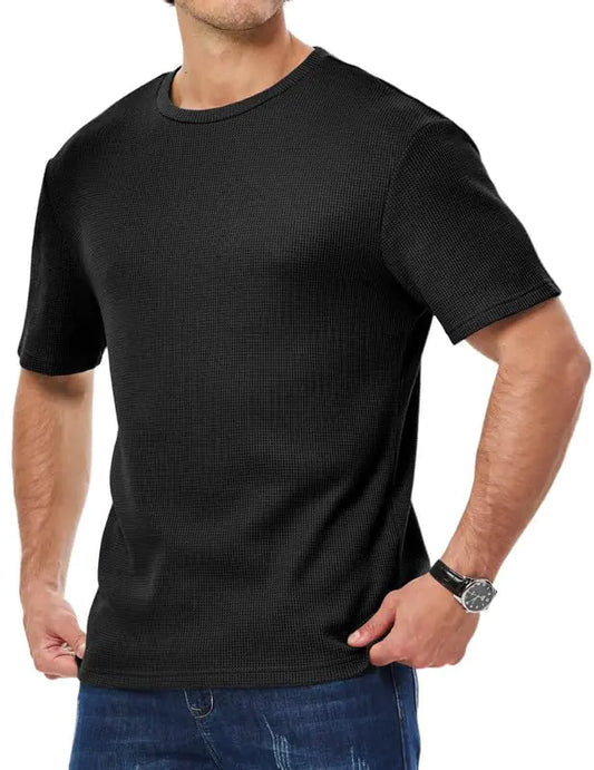 Dokotoo Men Mens Muscle Loose Fit Shirts Summer Crewneck Short Sleeve Solid Color Longline T-Shirt Gym Workout Athletic Tee Shirt for Men Black Small