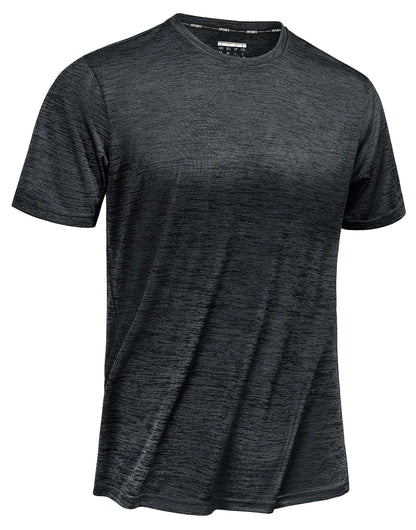 TACVASEN Tee Shirts for Men Athletic Shirt Jogging Shirt Workout Shirts Fitness T Shirts for Men Quick Dry Tee Shirt Crew Neck Black Muscle Shirts